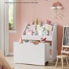 SONGMICS Kids Bookshelf and Toy Organiser, Toy Storage Chest and Bookcase with 3 Shelves, Storage Box with Wheels, Multipurpose, for Children's Room and Playroom, Cloud White GKR041W10 - Bild 3
