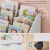 SONGMICS Kids Bookshelf and Toy Organiser, Toy Storage Chest and Bookcase with 3 Shelves, Storage Box with Wheels, Multipurpose, for Children's Room and Playroom, Cloud White GKR041W10 - Bild 5