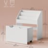 SONGMICS Kids Bookshelf and Toy Organiser, Toy Storage Chest and Bookcase with 3 Shelves, Storage Box with Wheels, Multipurpose, for Children's Room and Playroom, Cloud White GKR041W10 - Bild 6