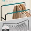SONGMICS Clothes Rack, Garment Rack on Wheels, Coat Rack, 2 Lockable Wheels, Bedroom, Double Rods, Holds up to 90 kg, 46.5 x 110 x 155.5 cm, Ink Black HSR017BH01 - Bild 3