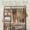 SONGMICS Clothes Rail, Heavy Duty Clothes Rack with 7 Storage Shelves, Double Hanging Rods, Metal Coat Rack, Open Wardrobe for Bedroom, Living Room, Hallway, Black HSR182B01 - Bild 3