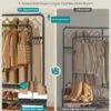 SONGMICS Clothes Rail, Heavy Duty Clothes Rack with 7 Storage Shelves, Double Hanging Rods, Metal Coat Rack, Open Wardrobe for Bedroom, Living Room, Hallway, Black HSR182B01 - Bild 4