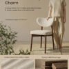 VASAGLE Wooden Dining Chairs Set of 2, Upholstered Kitchen Chairs with Solid Wood Legs, Ergonomic Curved Backrest, Built-In Handle, Mid Century Modern, for Kitchen Dining Vanity, Cappuccino Beige - Bild 3