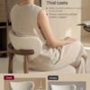 VASAGLE Wooden Dining Chairs Set of 2, Upholstered Kitchen Chairs with Solid Wood Legs, Ergonomic Curved Backrest, Built-In Handle, Mid Century Modern, for Kitchen Dining Vanity, Cappuccino Beige - Bild 4