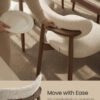 VASAGLE Wooden Dining Chairs Set of 2, Upholstered Kitchen Chairs with Solid Wood Legs, Ergonomic Curved Backrest, Built-In Handle, Mid Century Modern, for Kitchen Dining Vanity, Cappuccino Beige - Bild 6