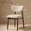 VASAGLE Wooden Dining Chairs Set of 2, Upholstered Kitchen Chairs with Solid Wood Legs, Ergonomic Curved Backrest, Built-In Handle, Mid Century Modern, for Kitchen Dining Vanity, Cappuccino Beige - Bild 7