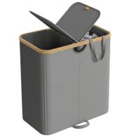 Tvättkorg med lock och sorteringsfunktion – 150 liter