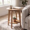 Vasagle Maezo Collection - Side Table with Bottom Shelf, Modern Style, Bedside Table, Sofa End, for Small Spaces, Living Room, Honey Brown LET283T41V1 - Bild 4