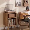 VASAGLE Side Table, Record Player Stand, Holds 160 Albums - Bild 2