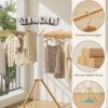 SONGMICS Clothes Drying Rack, Rotary Foldable Clothes Airer, Portable Laundry Drying Stand, Space-Saving, Rotatable, Freestanding,Laundry Room Balcony, 16 Pull-Out Wood Arms, Natural Colour LLR530YW01 - Bild 4