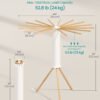 SONGMICS Clothes Drying Rack, Rotary Foldable Clothes Airer, Portable Laundry Drying Stand, Space-Saving, Rotatable, Freestanding,Laundry Room Balcony, 16 Pull-Out Wood Arms, Natural Colour LLR530YW01 - Bild 6