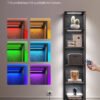 VASAGLE 6 Tier Bookcase with Adjustable LED Lighting, Shelf with Steel Frame, 30.3 x 40 x 178.6 cm, for Living Room, Bedroom, Study Room, Ebony Black LLS121B57 - Bild 2