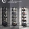 VASAGLE 6 Tier Bookcase with Adjustable LED Lighting, Shelf with Steel Frame, 30.3 x 40 x 178.6 cm, for Living Room, Bedroom, Study Room, Ebony Black LLS121B57 - Bild 5