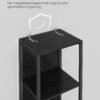 VASAGLE 6 Tier Bookcase with Adjustable LED Lighting, Shelf with Steel Frame, 30.3 x 40 x 178.6 cm, for Living Room, Bedroom, Study Room, Ebony Black LLS121B57 - Bild 6