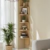 VASAGLE 5-Tier Corner Shelf, Wall Mounted Floating Shelf, Zigzag Corner Shelf Unit, PVC Rattan Sides, Space-Saving, for Kitchen, Living Room, Bedroom, Boho Style - Bild 2