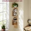 VASAGLE 5-Tier Corner Shelf, Wall Mounted Floating Shelf, Zigzag Corner Shelf Unit, PVC Rattan Sides, Space-Saving, for Kitchen, Living Room, Bedroom, Boho Style - Bild 4