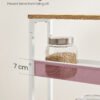 VASAGLE 4-Shelf Trolley, Space-Saving Kitchen Cart with Wheels, Steel Frame, Handle, Trolley for Small Spaces, Kitchen Bathroom Living Room Studio, Oak and White LRC032W09 - Bild 6