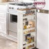 VASAGLE 4-Tier Narrow Kitchen Cart, Niche Shelf on Wheels, Handle, for Small Spaces, 40 x 15 x 86.5 cm, Bathroom, Laundry Room, Vintage White-Honey Brown LRC050K01 - Bild 2