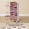 VASAGLE 4-Tier Narrow Kitchen Cart, Niche Shelf on Wheels, Handle, for Small Spaces, 40 x 15 x 86.5 cm, Bathroom, Laundry Room, Vintage White-Honey Brown LRC050K01 - Bild 3
