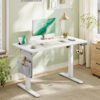 SONGMICS Electric Height Adjustable Desk 100 x 60 cm Memory Function with 4 Heights, USB-C Port, Cloud White LSD130WZ01