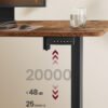 SONGMICS Height Adjustable Electric Desk, 180 x 80 cm, Adjustable Table, Memory Function for 4 Heights, for Office, Vintage Brown LSD138K01 - Bild 3
