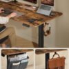 SONGMICS Height Adjustable Electric Desk, 180 x 80 cm, Adjustable Table, Memory Function for 4 Heights, for Office, Vintage Brown LSD138K01 - Bild 6