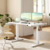 SONGMICS Height Adjustable Standing Desk with Memory Controller, Dual Motor 140 x 80 x 73-121 cm, White - Bild 2