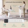 SONGMICS Height Adjustable Standing Desk with Memory Controller, Dual Motor 140 x 80 x 73-121 cm, White - Bild 4