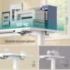 SONGMICS Height Adjustable Standing Desk with Memory Controller, Dual Motor 140 x 80 x 73-121 cm, White - Bild 5