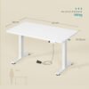 SONGMICS Height Adjustable Standing Desk with Memory Controller, Dual Motor 140 x 80 x 73-121 cm, White - Bild 6