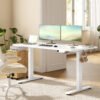 SONGMICS Electric Standing Desk , Adjustable Height Dual Motor, 160 x 80x73-121 cm cm, White, 100 kg Dynamic Load, Memory Handset - Bild 2
