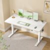 SONGMICS Electric Standing Desk , Adjustable Height Dual Motor, 160 x 80x73-121 cm cm, White, 100 kg Dynamic Load, Memory Handset - Bild 3