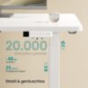 SONGMICS Electric Standing Desk , Adjustable Height Dual Motor, 160 x 80x73-121 cm cm, White, 100 kg Dynamic Load, Memory Handset - Bild 7