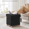 SONGMICS LSF014B11 Bench with Storage Space Shoe Bench Folding Seat Chest Storage Box Footstool 38 x 38 x 40 cm for Living Room Bedroom Black - Bild 3