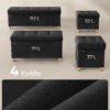 SONGMICS LSF014B11 Bench with Storage Space Shoe Bench Folding Seat Chest Storage Box Footstool 38 x 38 x 40 cm for Living Room Bedroom Black - Bild 5