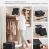 SONGMICS LSF014B11 Bench with Storage Space Shoe Bench Folding Seat Chest Storage Box Footstool 38 x 38 x 40 cm for Living Room Bedroom Black - Bild 6