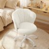 Petal-skrivbordsstol – snurrbar sminkstol i teddyfleece