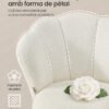 Petal-skrivbordsstol – snurrbar sminkstol i teddyfleece - Bild 3
