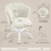 Petal-skrivbordsstol – snurrbar sminkstol i teddyfleece - Bild 7