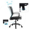 SONGMICS OBN22BK Office Chair with Mesh Covering, Height-Adjustable Computer Chair, 360° Swivel Chair, Rocker Function, Breathable, Office, Study, Maximum Load 120 kg - Bild 4