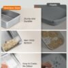 Feandrea PP Plastic, Stainless Steel Litter Box, Open Top Cat Litter Tray with Scoop - Bild 3