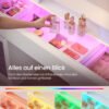 VASAGLE Vanity Table with LED Mirror and RGB Lighting, Power Outlets, Glass Top, Storage Cabinets, 107 x 40 x 144.5 cm, White, Bedroom, Kailyn Collection RDT145WB01 - Bild 3