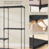 SONGMICS Clothes Wardrobe, Portable Closet, Open Storage Wardrobe, Clothes Garment Rack, 205 x 43 x 166 cm, 5 Hanging Rods and Shelves, for Bedroom, Living Room, Laundry Room, Ink Black RYG035B01 - Bild 5