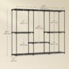SONGMICS Clothes Wardrobe, Portable Closet, Open Storage Wardrobe, Clothes Garment Rack, 205 x 43 x 166 cm, 5 Hanging Rods and Shelves, for Bedroom, Living Room, Laundry Room, Ink Black RYG035B01 - Bild 6