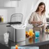 SONGMICS Ice Machine, Self-Cleaning Cube Machine, 9 Cubes in 6 Minutes in 2 Sizes, 12 kg in 24 Hours, Portable, Home, Kitchen, Office, Parties, Camping, Silver Grey XZB001E1EU